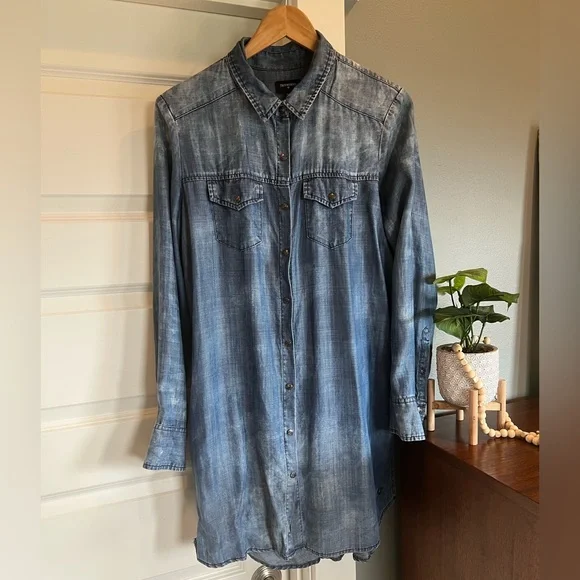 denim cocktail dress Denim Fit & Flare Midi Dress main image 0